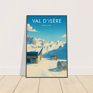 Val d&#39;Isère Metal Frame Vintage Poster | French Alps Poster | Ski poster | Val d&#39;Isère | French Poster | Vintage French Poster