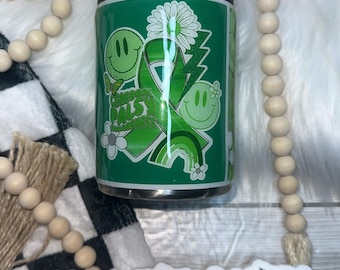 Zhirnlähmung Awareness Can Koozie | Grünes Band | Glitzer Kostenlos | Regelmäßiger Dosenhalter | Unterstützung & Fürsprache Getränkehalter