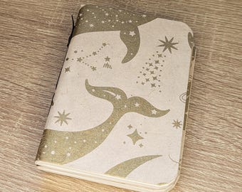 Handmade Lokta Ocean paper mini softcover notebook - bullet journal notes
