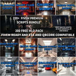 FiveM| Mega Bundle | 220+ Mega Script Bundle |FiveM Ready  Highly Optimized | High Quality | 200 Free MLOS