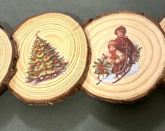 Coaster set of 4- Vintage Christmas design