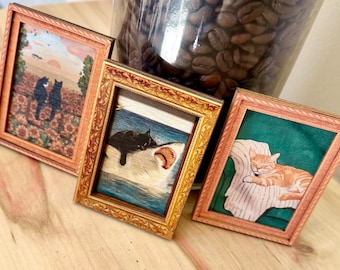Decorative art framed cat fridge magnets