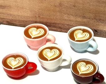Miniature Heart Coffee Latte Mugs