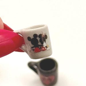 Miniature Mickey and Minnie Mouse coffee mugs image 1