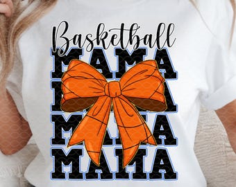 Mamá coqueta de baloncesto PNG: Diseño de camiseta con lazo para mamá, Día del juego, Es la temporada (Descarga digital)