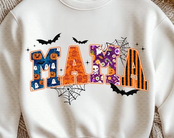 Halloween Mama Png: Spooky Season Shirt Design (Digital Download)