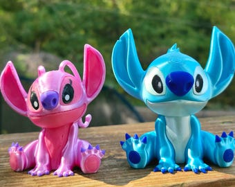 Stitch and Angel cake toppers