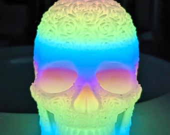 Glow in the dark rainbow skull