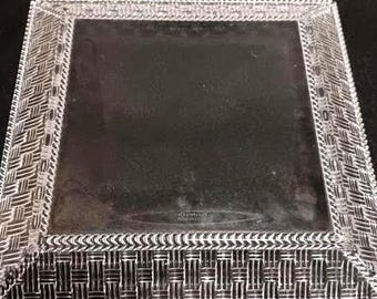 Vintage Tiffany & Co. Crystal Square Tray Dish | Elegant Cut Glass Catchall | Jewelry Vanity Decor