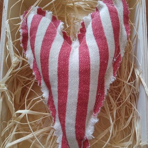 Primitive Red Stripe Heart