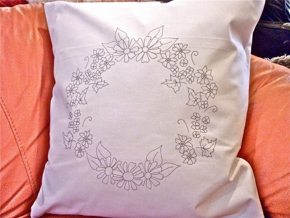 Hand embroidery 2025 pillow cover