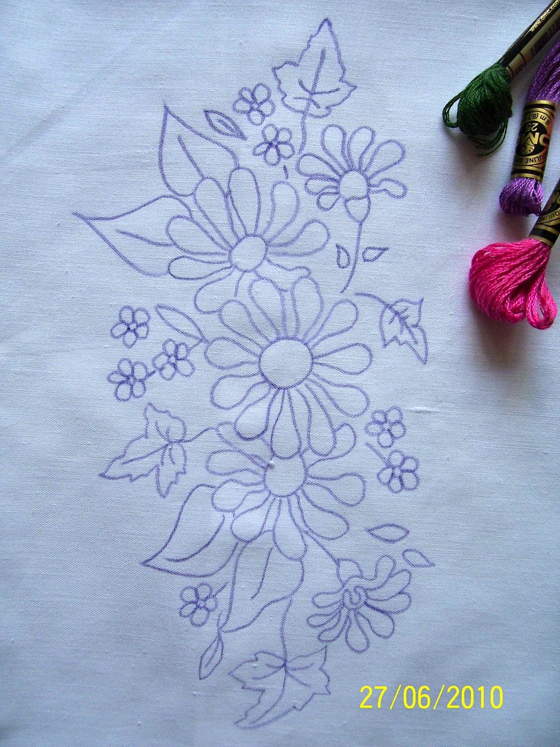 Buy Hand Embroidery Pattern on Pillow Case Ready to Embroider ...