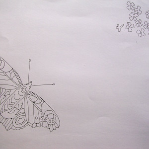 Ready to Embroider Tablecloth with a Butterfly Freestyle Embroidery Pattern