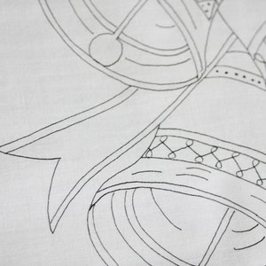 Christmas Bells with Ribbon Hand Embroidery Table Runner Ready to Embroider