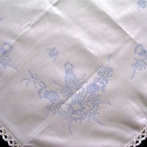 Tablecloth Ready to Embroider with a Scottish Thistle Freestyle Embroidery Design
