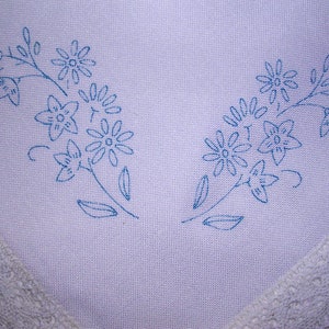 Square Table Centre Ready to Embroider featuring a Floral Freestyle Embroidery Pattern