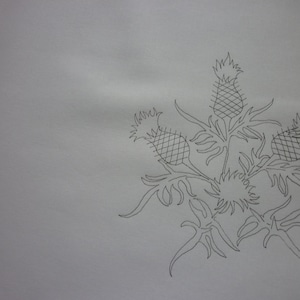 Fertig zum Besticken Tablett Tuch Distel Design, Freestyle Stickerei