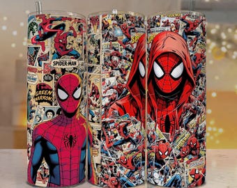 Comic Style Web Hero Tumbler Wrap: 20oz Sublimation Design (Digital Download)
