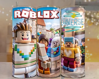 PACK OF 2 Blocky World Tumbler Wrap – Gaming Avatar PNG, 20oz & 30oz (Digital Download)