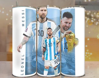 Paquete de 2 vasos Messi de 20 oz PNG – Descarga digital / Diseño de sublimación de Lionel Messi