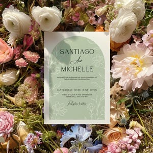 Sage Green Wedding Invitation Template, Canva Invite Suite, Editable Wedding Invite, RSVP & Details Card, Printable Wedding Stationery
