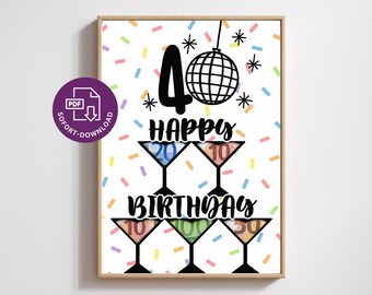 DIY Birthday Money Gift | Printable Birthday Money Gift | 40th birthday | A5/A4/A3 Poster | Instant PDF Download