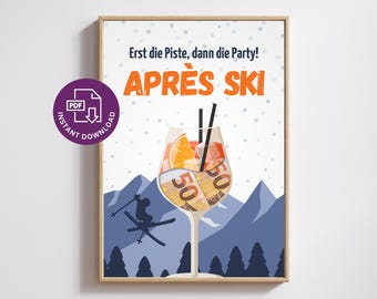 Ski Holiday Gift Template (PDF) | DIY Gift for Skiers and Winter Sports Enthusiasts | Ski Holiday Voucher | DIY | Instant Download
