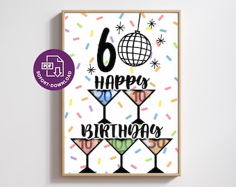 DIY Birthday Money Gift | Printable Birthday Money Gift | 60th birthday | A5/A4/A3 Poster | Instant PDF Download
