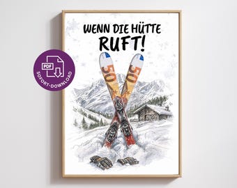 Ski Vacation Gift Template PDF | For Mountain Lovers | DIY Gift for Skiers & Winter Sports Enthusiasts | Instant Download