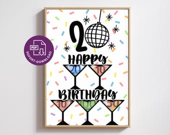 DIY Birthday Money Gift | Printable Birthday Money Gift | 20th birthday | A5/A4/A3 Poster | Instant PDF Download