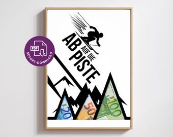 Ski Holiday Gift Template (PDF) | DIY Gift for Skiers and Winter Sports Enthusiasts | Ski Holiday Voucher | DIY | Instant Download