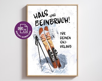 Ski Holiday Gift Template (PDF) | DIY Gift for Skiers and Winter Sports Enthusiasts | Ski Holiday Voucher | DIY | Instant Download