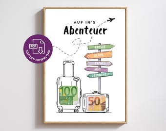 Moving Gift Template PDF | DIY Gift for Travelers & Student Exchanges | Holiday Voucher | Instant Download