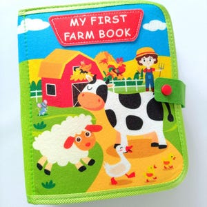 Farm Quiet Book for Toddlers – First Farm Adventure – Montessori Busy Book – Soft Felt Activity Book – Handmade Sensory Toy for Kids Age 1–5