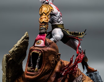 Estatua de Kratos (Arte de Fan) ~30 cm – Figura de resina pintada a mano