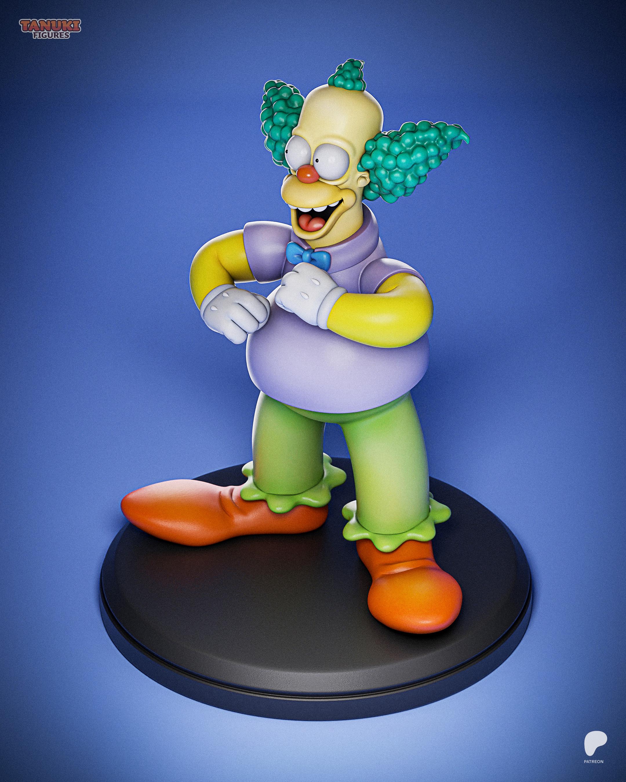 Krusty the Clown Figure | the Simpsons Fan Art ~16cm | Cartoon
