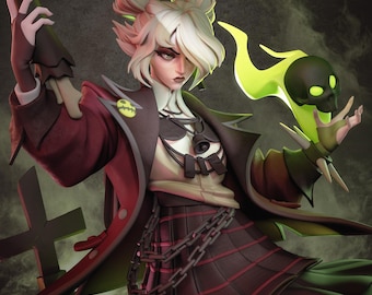 Graves – Figura Deadlock de 30 cm – Estatua de videojuego – Kit de resina coleccionable para garaje