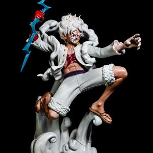 Luffy Gear 5 Statue | One Piece Fan Art Figure ~20cm | Sun God Nika Form