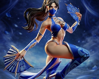 Kitana – Estatua de Mortal Kombat de 30 cm – Figura coleccionable de resina para armar