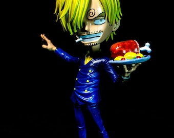 Figura de Sanji Chibi / Estatua de resina impresa en 3D, arte de fan de anime