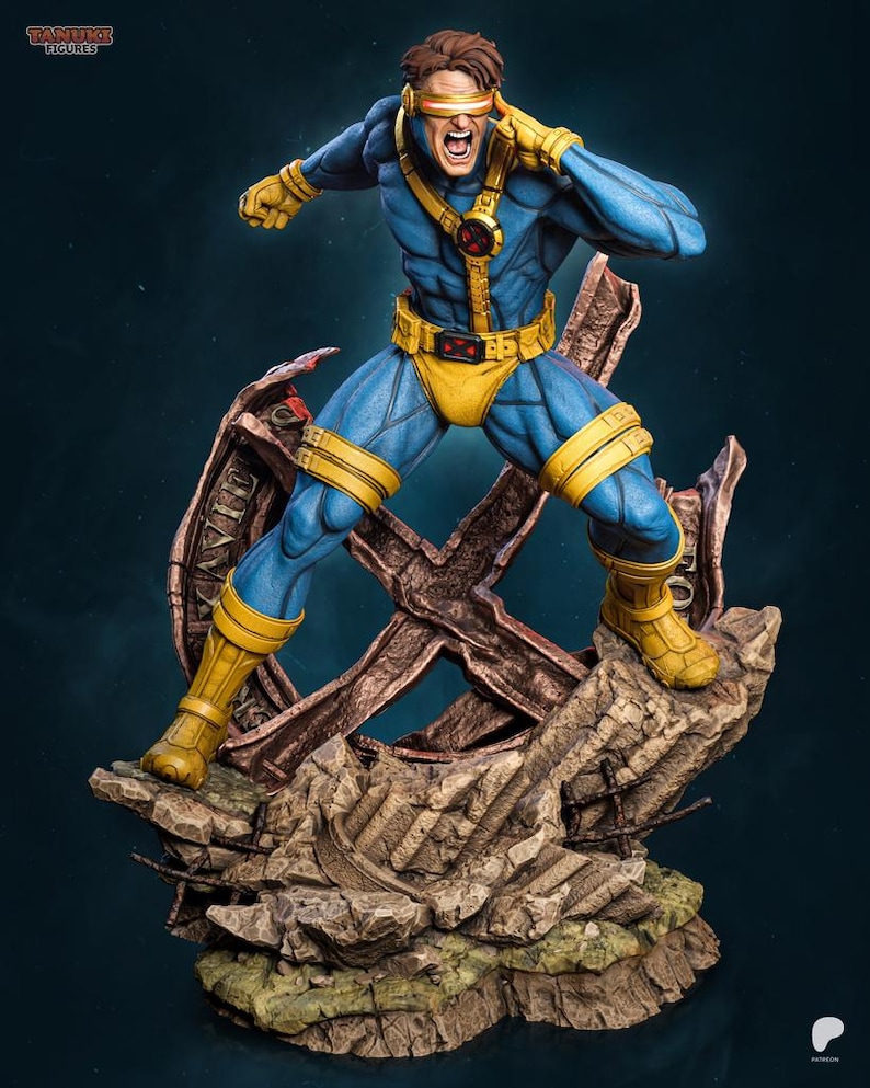 Cyclops Statue | X-men Fan Art Figure ~30cm | Marvel Comics Collectible ...
