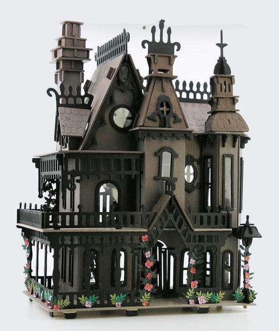 Victorian Haunted House Laser Cut Files: Wooden Dollhouse CNC Pattern (PDF)