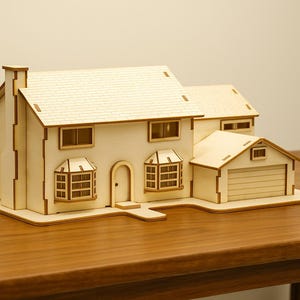 Laser Cut House Model Template | Wooden Dollhouse DIY (Digital Download)