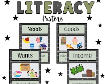 Financial Literacy Posters, Money for Kids, Income for kids, Learn about money, Printable Posters about Money, Financial Literacy, money