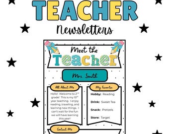 Meet The Teacher Template, Newsletter, Back to School, Open House, Editable Canva Template, Printable Classroom Bundle, Instant Download
