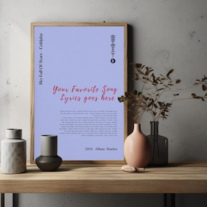 Póster con letra personalizada, regalo de boda imprimible, póster musical, arte mural personalizado, póster con letra de canción personalizada, impresión de canción de primer baile