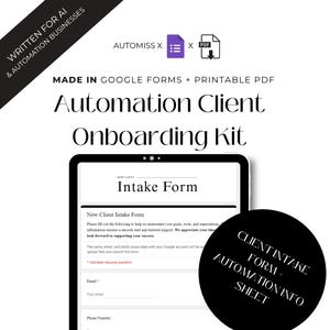 Automation Client Onboarding Kit – Intake Forms + Explainer Sheet | N8N Workflow Starter for Freelancers & AI Services | Digital Tools