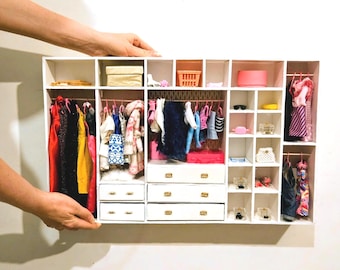 DIY Miniature Wardrobe Pattern PDF | 1:6 Scale Dollhouse Closet Tutorial | Digital Download