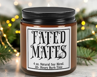 Fated Mates Romantasy Duftende Sojakerze | Bookish Dark Romance, Booktok Geschenk, Valentines Glass Candle