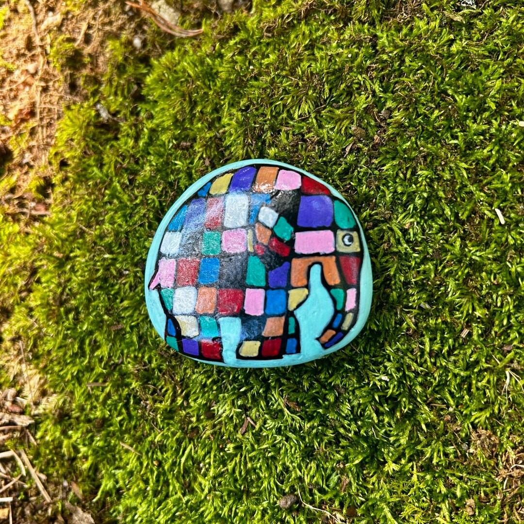 Elmer Rocks Elmer Painted River Rock - Etsy